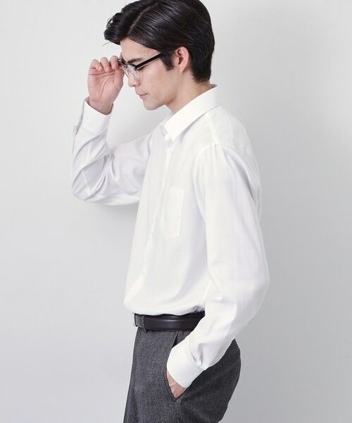 THE SHOP TK / ザ ショップ ティーケー シャツ・ブラウス | ドレスへリンボン長袖シャツ | 詳細1