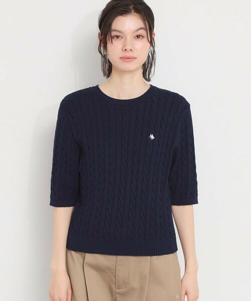 THE SHOP TK / ザ ショップ ティーケー ニット・セーター | 【POLO BCS 別注】5分袖ケーブルニット | 詳細20