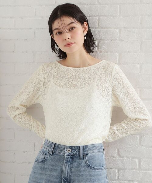 THE SHOP TK / ザ ショップ ティーケー カットソー | レースプルオーバー | 詳細1