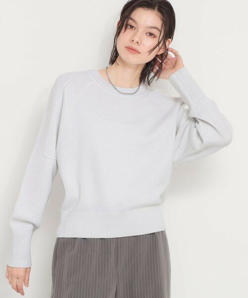 THE SHOP TK / ザ ショップ ティーケー ニット・セーター | 【着丈が選べる】スウェットライクラメジャガードニット（アイボリー/トール(104)）