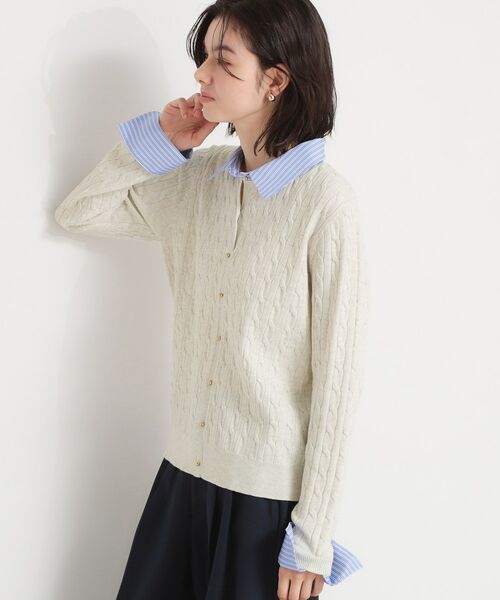 THE SHOP TK / ザ ショップ ティーケー ニット・セーター | 衿付ケーブルニット | 詳細1