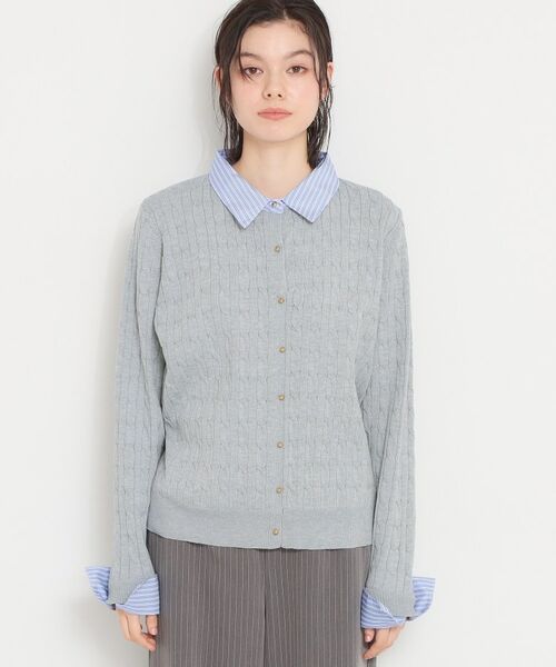 THE SHOP TK / ザ ショップ ティーケー ニット・セーター | 衿付ケーブルニット | 詳細13