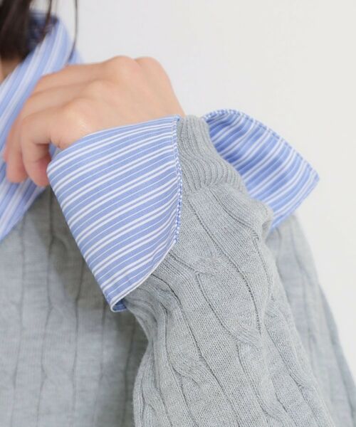 THE SHOP TK / ザ ショップ ティーケー ニット・セーター | 衿付ケーブルニット | 詳細19