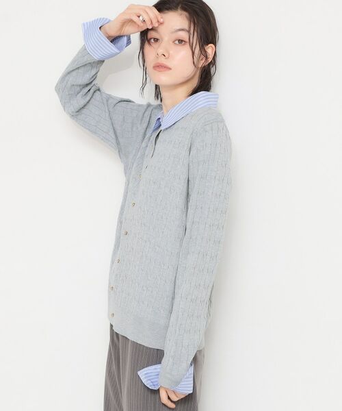 THE SHOP TK / ザ ショップ ティーケー ニット・セーター | 衿付ケーブルニット | 詳細5