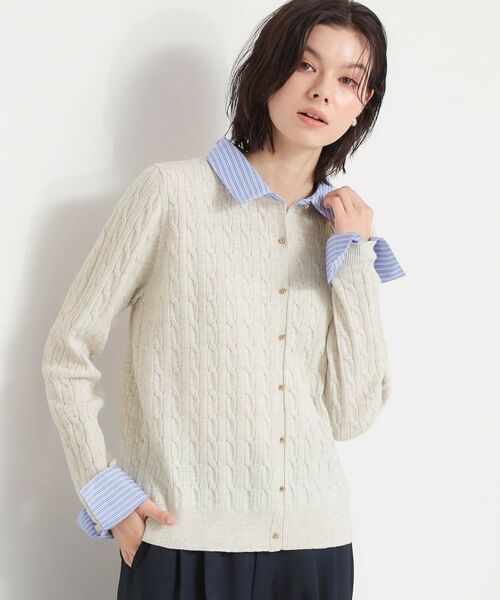 THE SHOP TK / ザ ショップ ティーケー ニット・セーター | 衿付ケーブルニット(アイボリー(004))