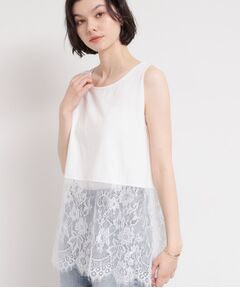 THE SHOP TK / ザ ショップ ティーケー キャミソール・チューブトップ | ◆【予約追加あり】裾レースタンクトップ