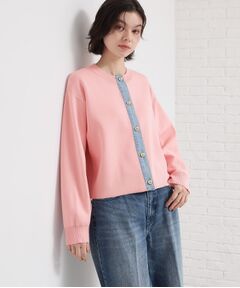 THE SHOP TK / ザ ショップ ティーケー カーディガン・ボレロ | デニム切替カーディガン