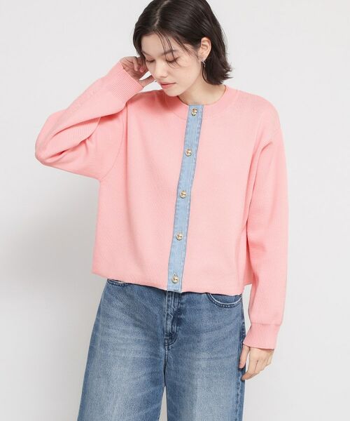 THE SHOP TK / ザ ショップ ティーケー カーディガン・ボレロ | デニム切替カーディガン | 詳細1