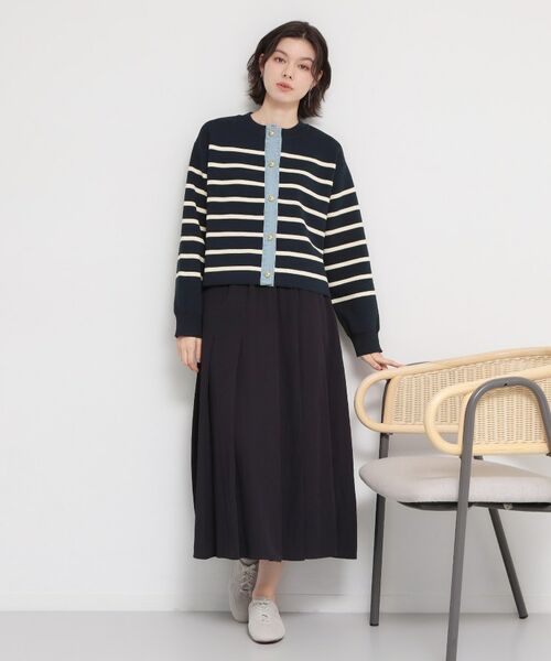 THE SHOP TK / ザ ショップ ティーケー カーディガン・ボレロ | デニム切替カーディガン | 詳細11