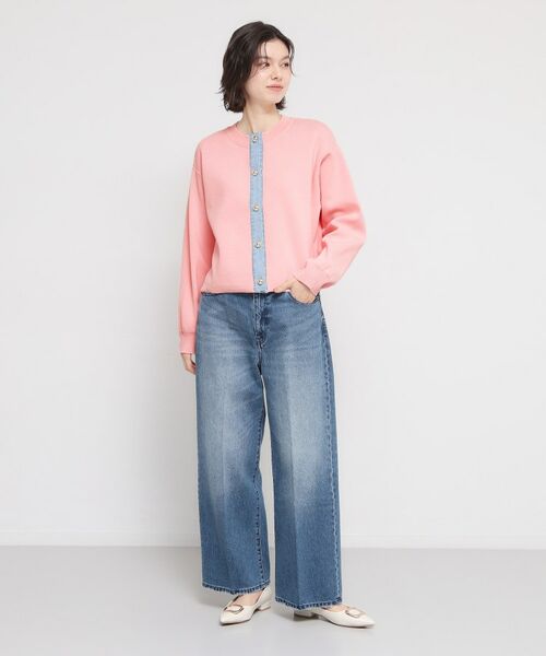 THE SHOP TK / ザ ショップ ティーケー カーディガン・ボレロ | デニム切替カーディガン | 詳細3