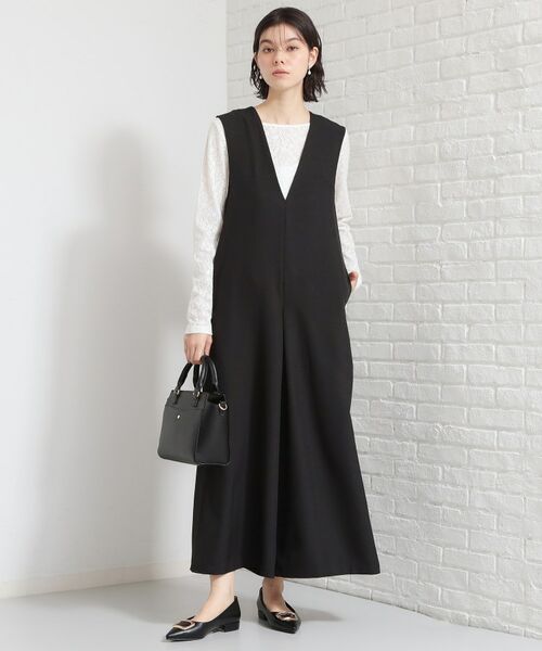 THE SHOP TK / ザ ショップ ティーケー サロペット・オールインワン | Vネックオールインワン（ブラック(019)）