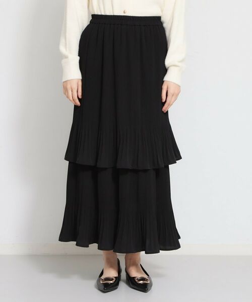 THE SHOP TK / ザ ショップ ティーケー ロング・マキシ丈スカート | 2段ティアードプリーツスカート | 詳細5