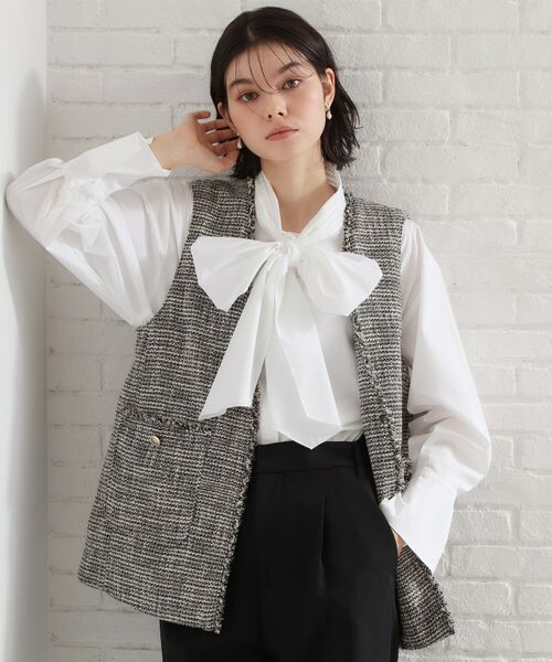 THE SHOP TK / ザ ショップ ティーケー シャツ・ブラウス | タックボウタイブラウス | 詳細1