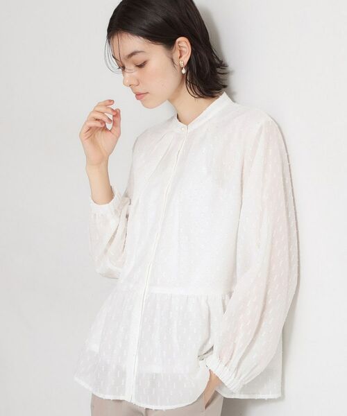 THE SHOP TK / ザ ショップ ティーケー シャツ・ブラウス | シフォンジャカードブラウス（オフホワイト(003)）