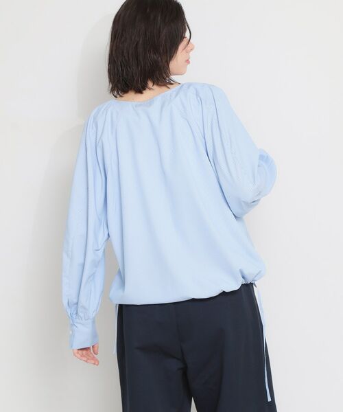 THE SHOP TK / ザ ショップ ティーケー シャツ・ブラウス | キーネックストライプドロストシャツブラウス | 詳細10