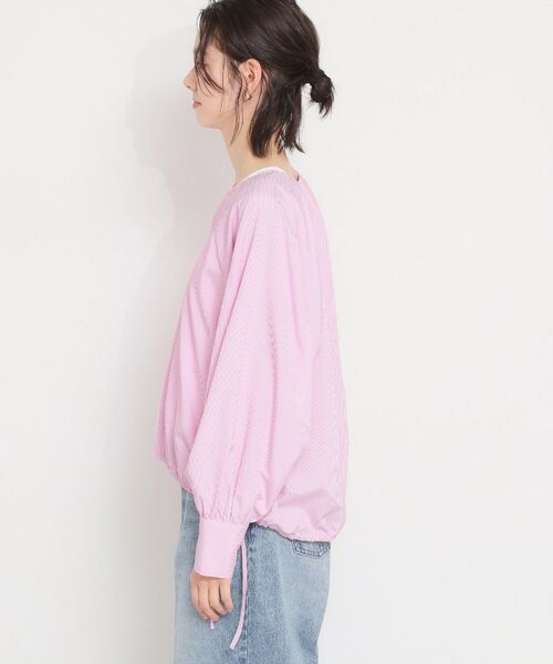 THE SHOP TK / ザ ショップ ティーケー シャツ・ブラウス | キーネックストライプドロストシャツブラウス | 詳細14