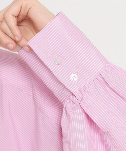THE SHOP TK / ザ ショップ ティーケー シャツ・ブラウス | キーネックストライプドロストシャツブラウス | 詳細18