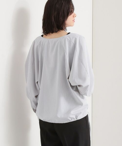 THE SHOP TK / ザ ショップ ティーケー シャツ・ブラウス | キーネックストライプドロストシャツブラウス | 詳細2