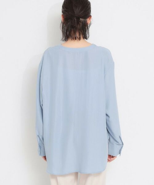 THE SHOP TK / ザ ショップ ティーケー シャツ・ブラウス | 【刻みネックですっきり見え】Wポケット金ボタンシャツ | 詳細24