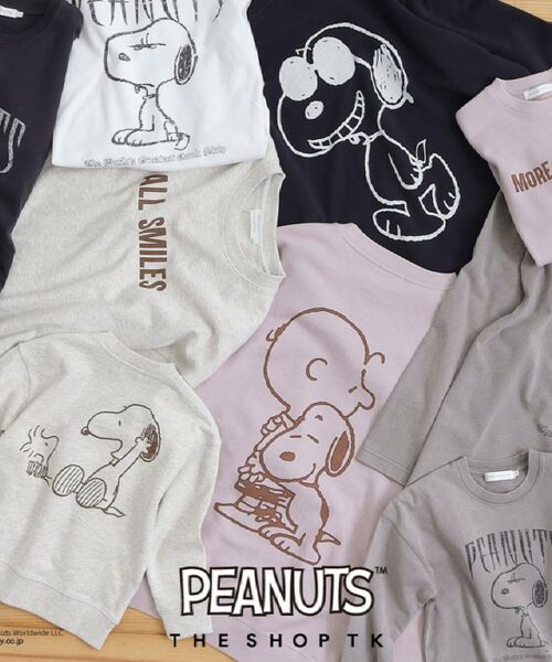 THE SHOP TK / ザ ショップ ティーケー カットソー | 【110－160】PEANUTS ／ ピーナッツ スヌーピー ヴィンテージ風プリント長袖Tシャツ | 詳細1