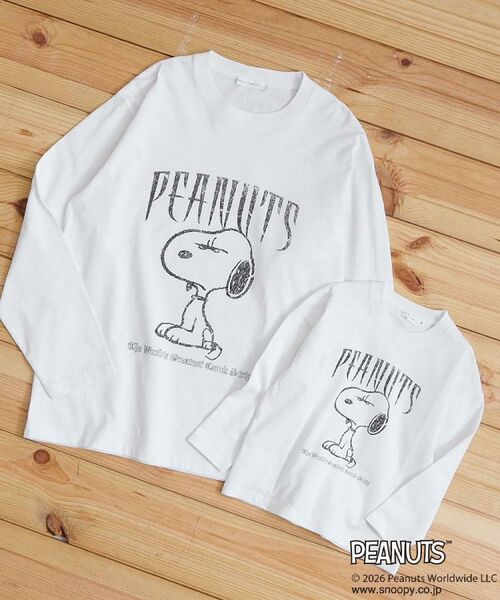 THE SHOP TK / ザ ショップ ティーケー カットソー | 【110－160】PEANUTS ／ ピーナッツ スヌーピー ヴィンテージ風プリント長袖Tシャツ | 詳細2