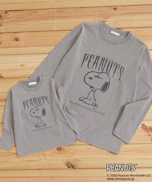 THE SHOP TK / ザ ショップ ティーケー カットソー | 【110－160】PEANUTS ／ ピーナッツ スヌーピー ヴィンテージ風プリント長袖Tシャツ | 詳細3