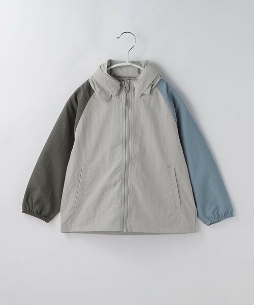 THE SHOP TK / ザ ショップ ティーケー レザーブルゾン・ジャケット | 【110－160】配色ナイロンブルゾン（ライトグレー(511)）