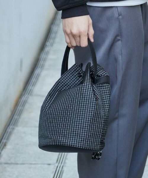 THE SHOP TK / ザ ショップ ティーケー ショルダーバッグ | ツイル2WAY 巾着バッグ（ブラック(219)）