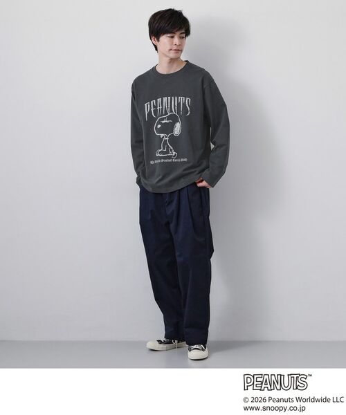 THE SHOP TK / ザ ショップ ティーケー Tシャツ | PEANUTS ／ ピーナッツ スヌーピー ヴィンテージ風プリント長袖Tシャツ | 詳細11