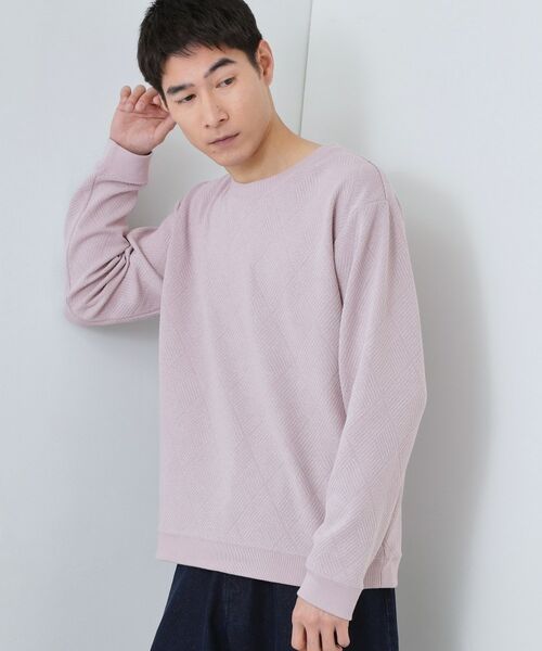 THE SHOP TK / ザ ショップ ティーケー スウェット | ジャガードリンクススウエット（ピンク(071)）