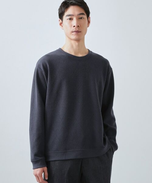 THE SHOP TK / ザ ショップ ティーケー スウェット | ジャガードリンクススウエット（ネイビー(094)）
