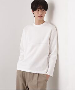 THE SHOP TK / ザ ショップ ティーケー カットソー | ダンボール ステッチ切替デザイン 長袖Tシャツ 洗濯機OK