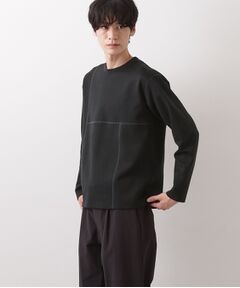 THE SHOP TK / ザ ショップ ティーケー カットソー | ダンボール ステッチ切替デザイン 長袖Tシャツ 洗濯機OK