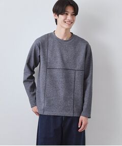 THE SHOP TK / ザ ショップ ティーケー カットソー | ダンボール ステッチ切替デザイン 長袖Tシャツ 洗濯機OK