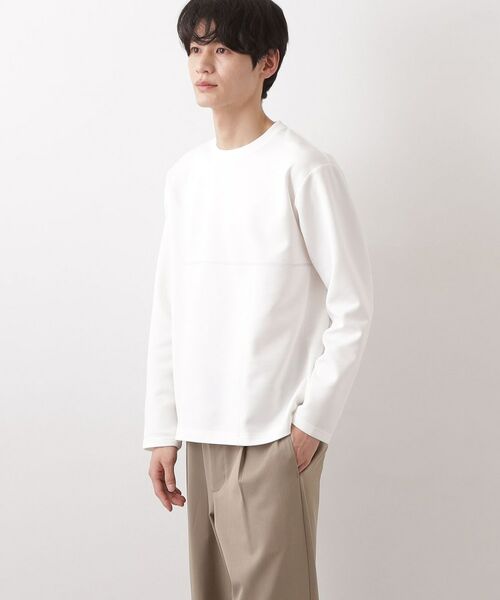 THE SHOP TK / ザ ショップ ティーケー カットソー | ダンボール ステッチ切替デザイン 長袖Tシャツ 洗濯機OK | 詳細1