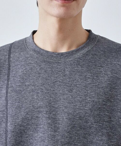 THE SHOP TK / ザ ショップ ティーケー カットソー | ダンボール ステッチ切替デザイン 長袖Tシャツ 洗濯機OK | 詳細20