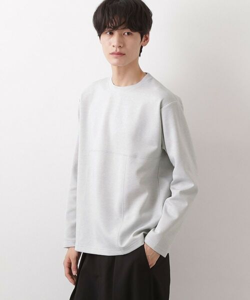 THE SHOP TK / ザ ショップ ティーケー カットソー | ダンボール ステッチ切替デザイン 長袖Tシャツ 洗濯機OK | 詳細5