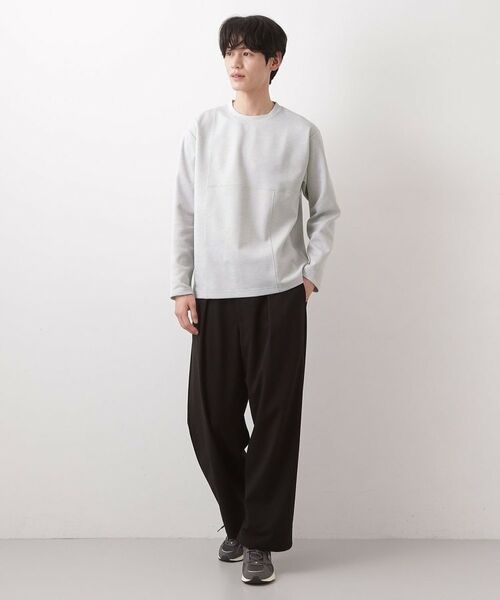 THE SHOP TK / ザ ショップ ティーケー カットソー | ダンボール ステッチ切替デザイン 長袖Tシャツ 洗濯機OK | 詳細7