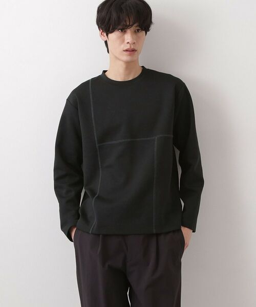 THE SHOP TK / ザ ショップ ティーケー カットソー | ダンボール ステッチ切替デザイン 長袖Tシャツ 洗濯機OK | 詳細9