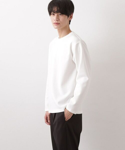 THE SHOP TK / ザ ショップ ティーケー カットソー | 【首元にさりげないアクセント】ステッチダンボールプルオーバー | 詳細1