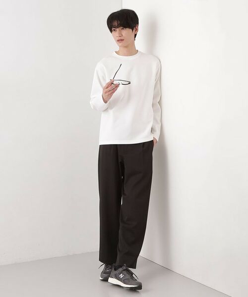 THE SHOP TK / ザ ショップ ティーケー カットソー | 【首元にさりげないアクセント】ステッチダンボールプルオーバー | 詳細3