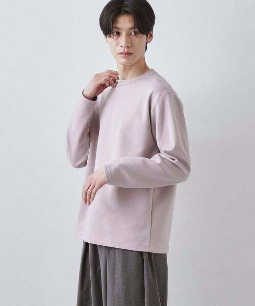 THE SHOP TK / ザ ショップ ティーケー カットソー | 【首元にさりげないアクセント】ステッチダンボールプルオーバー | 詳細9