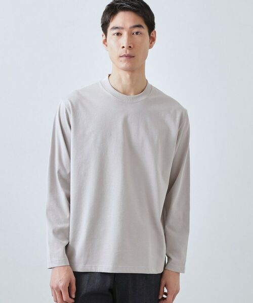 THE SHOP TK / ザ ショップ ティーケー カットソー | ジャケット長袖Tシャツ 【ON／OFF兼用】（ライトグレー(011)）