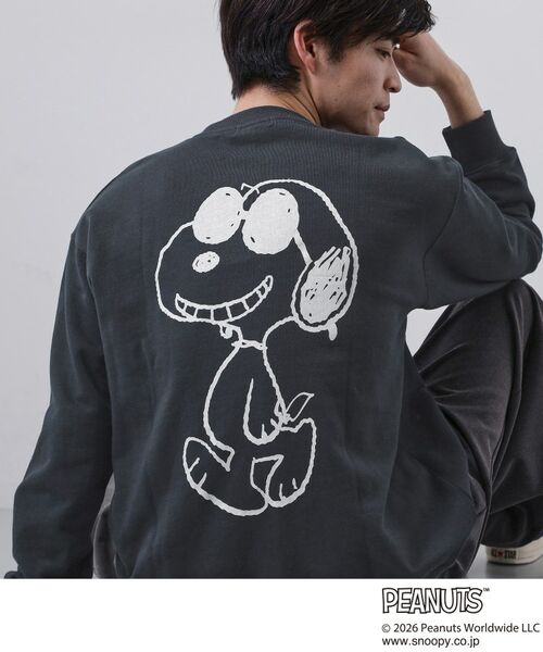 THE SHOP TK / ザ ショップ ティーケー スウェット | PEANUTS ／ ピーナッツ スヌーピー ミニ裏毛スウェット（ネイビー(094)）
