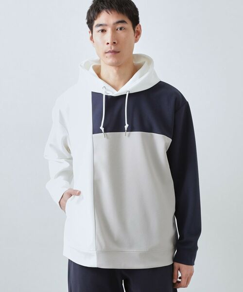 THE SHOP TK / ザ ショップ ティーケー パーカー | パネル切替パーカ 【洗濯機OK】（オフホワイト(503)）