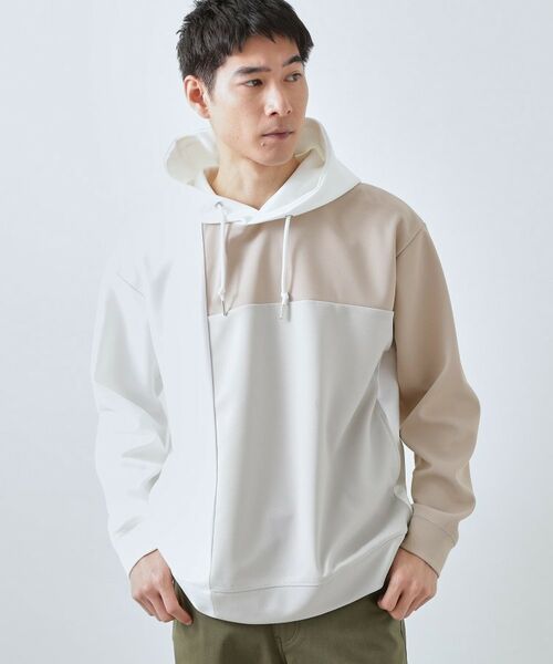 THE SHOP TK / ザ ショップ ティーケー パーカー | パネル切替パーカ 【洗濯機OK】（オフホワイト(603)）
