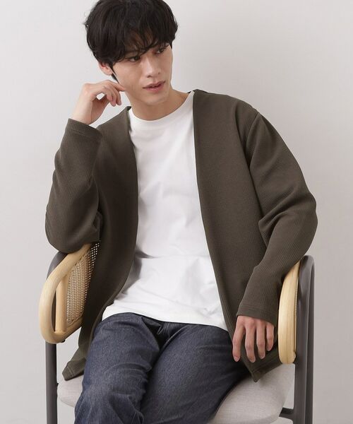 THE SHOP TK / ザ ショップ ティーケー カーディガン・ボレロ | カーディガン＋半袖Tシャツ セットアイテム 洗濯機OK（ブラウン(044)）