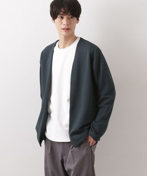 THE SHOP TK / ザ ショップ ティーケー カーディガン・ボレロ | カーディガン＋半袖Tシャツ セットアイテム 洗濯機OK（ネイビー(094)）