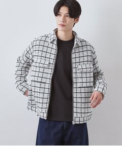 THE SHOP TK / ザ ショップ ティーケー レザーブルゾン・ジャケット | 【カジュアルに上品さをプラス】変わり織ツイードブルゾン　洗濯機OK