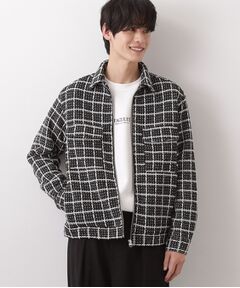 THE SHOP TK / ザ ショップ ティーケー レザーブルゾン・ジャケット | 【カジュアルに上品さをプラス】変わり織ツイードブルゾン　洗濯機OK